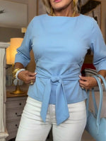 T-shirt casual in cotone con laccetti