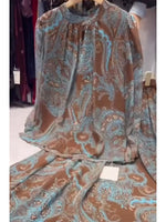 Comfortable Bohemian Paisley-print Chiffon Shirt And Skirt Two-piece Set