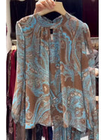 Comfortable Bohemian Paisley-print Chiffon Shirt And Skirt Two-piece Set