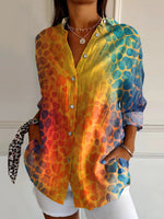 Women's Gradient Art Print Casual Shirt