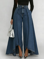 Women's High-waisted Casual Loose-fitting Wide-leg Jeans