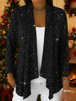 Cardigan in maglia scintillante con orlo irregolare, dallo stile retrò-elegante.