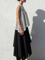 Openwork Knit Sleeveless Top + Asymmetric Linen Slip Dress Co-ord
