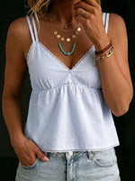 Women's Classic Vertical-stripe V-neck Sleeveless Camisole Top