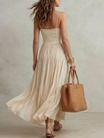 Women's Retro-elegant Ruched Strappy Dress