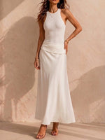 Women's Casual Racerback Top Spliced Dress