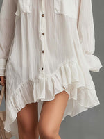 Women's Vintage Ruffled Pocket Dress