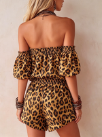 Retro Boho Sexy Leopard Print Romper