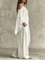Women's Bohemian Batwing Sleeve Cotton Linen Set