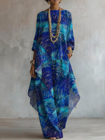 Elegant Retro Geometry Print Two-piece Set