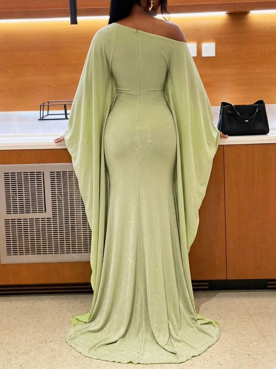 Women's Elegant Solid Color Art Casual Long Sleeve Stylish Dress