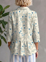 Women's Floral Print Lace Casual Shirt