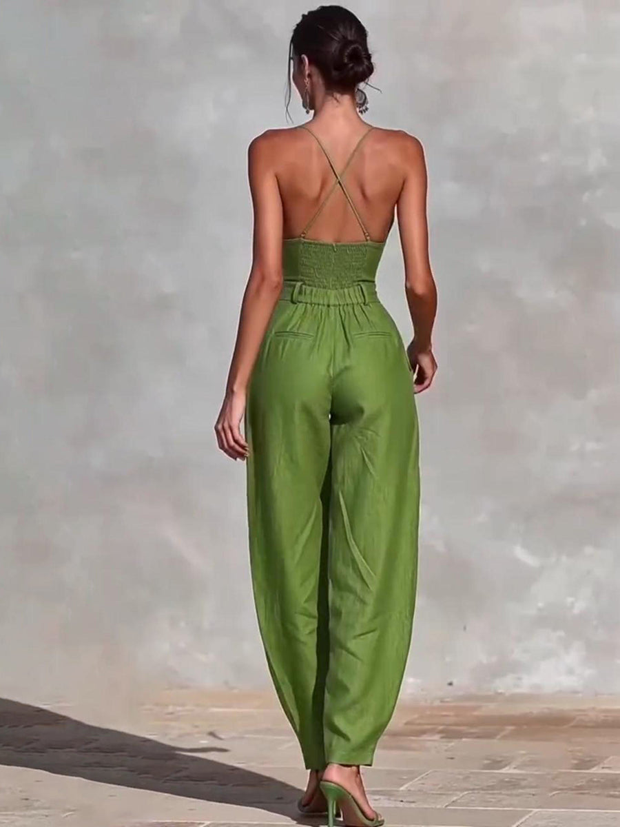 Artistic Cut Sexy Slim-fit Strappy Jumpsuit