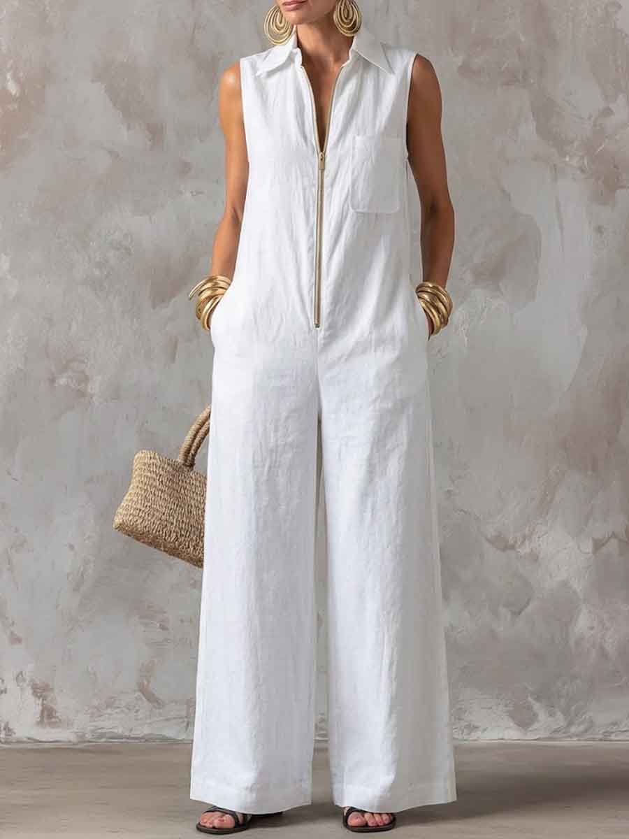 Women's Minimalist Zip-front Utility Jumpsuit