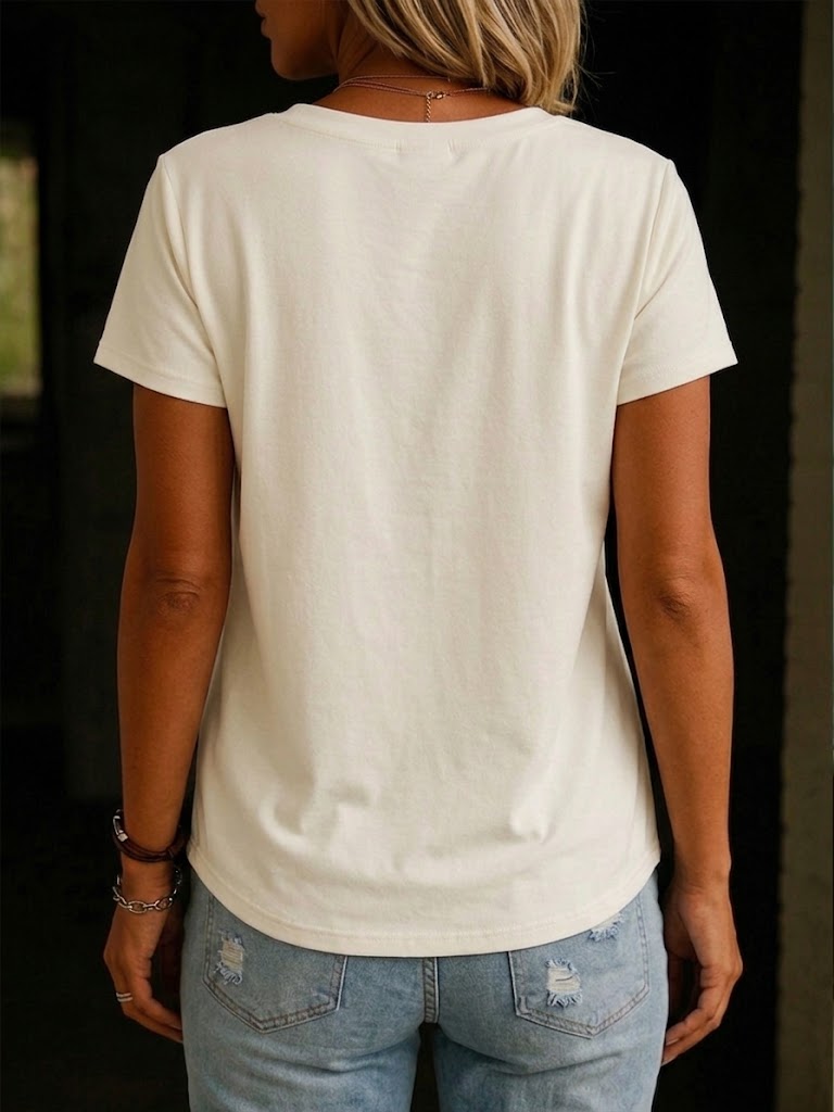 Casual & Comfortable Ruffled Cotton T-shirt