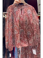Comfortable Bohemian Paisley-print Chiffon Shirt And Skirt Two-piece Set