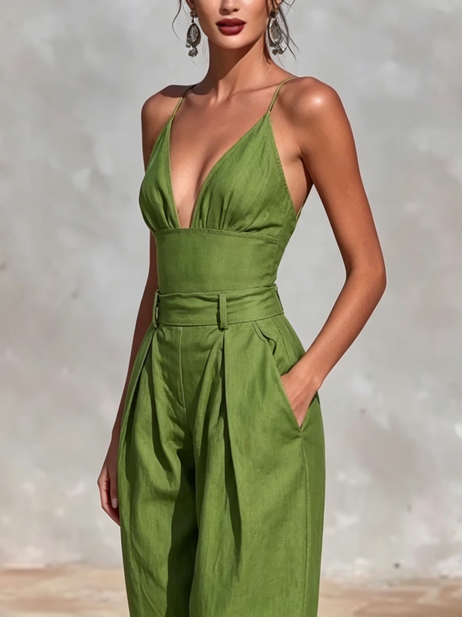 Artistic Cut Sexy Slim-fit Strappy Jumpsuit