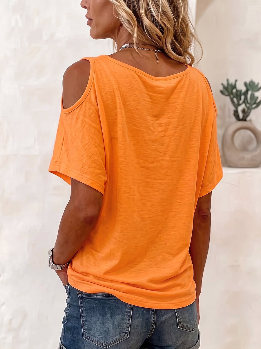 Minimalist Chic Cowl-neck Off-shoulder Top