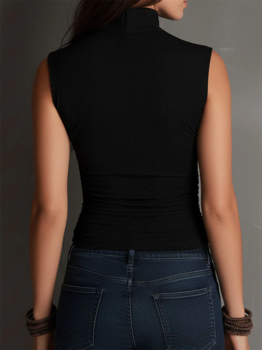 Sexy Boho Stand-collar Slim-fit Top