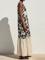 Tie-dye Tiered Linen-cotton Maxi Dress