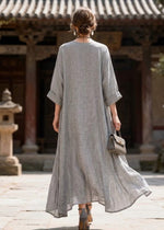 Casual And Cozy Extra-long Linen And Cotton Dress