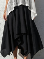 Openwork Knit Sleeveless Top + Asymmetric Linen Slip Dress Co-ord