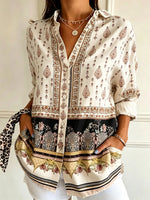 Women's Vintage-style Long-sleeve Casual Shirt — Retro Totem Print