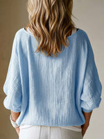 Classic Casual Linen And Cotton Top