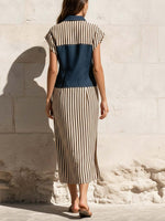 Striped Denim Yoke Shirt Dress