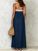 Women's Retro Lace-paneled Casual Strappy Dress