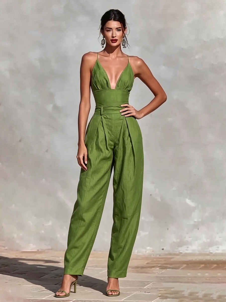 Artistic Cut Sexy Slim-fit Strappy Jumpsuit