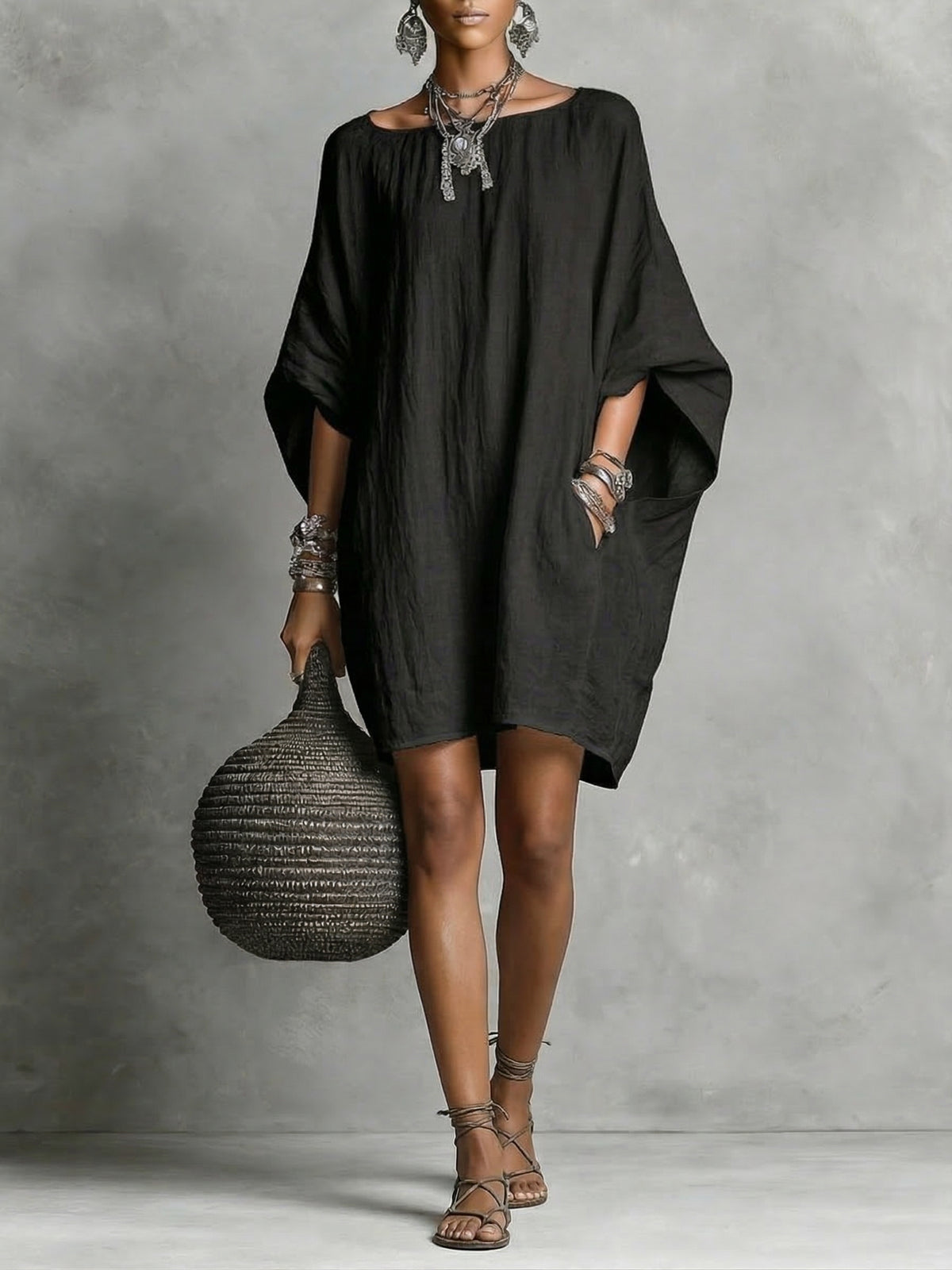 Abito casual in cotone e lino