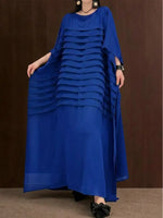 O-Neck Ankle Dress Batwing Sleeve