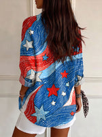 Women's 250th Independence Day Patterns Printed Casual Cotton Shirt