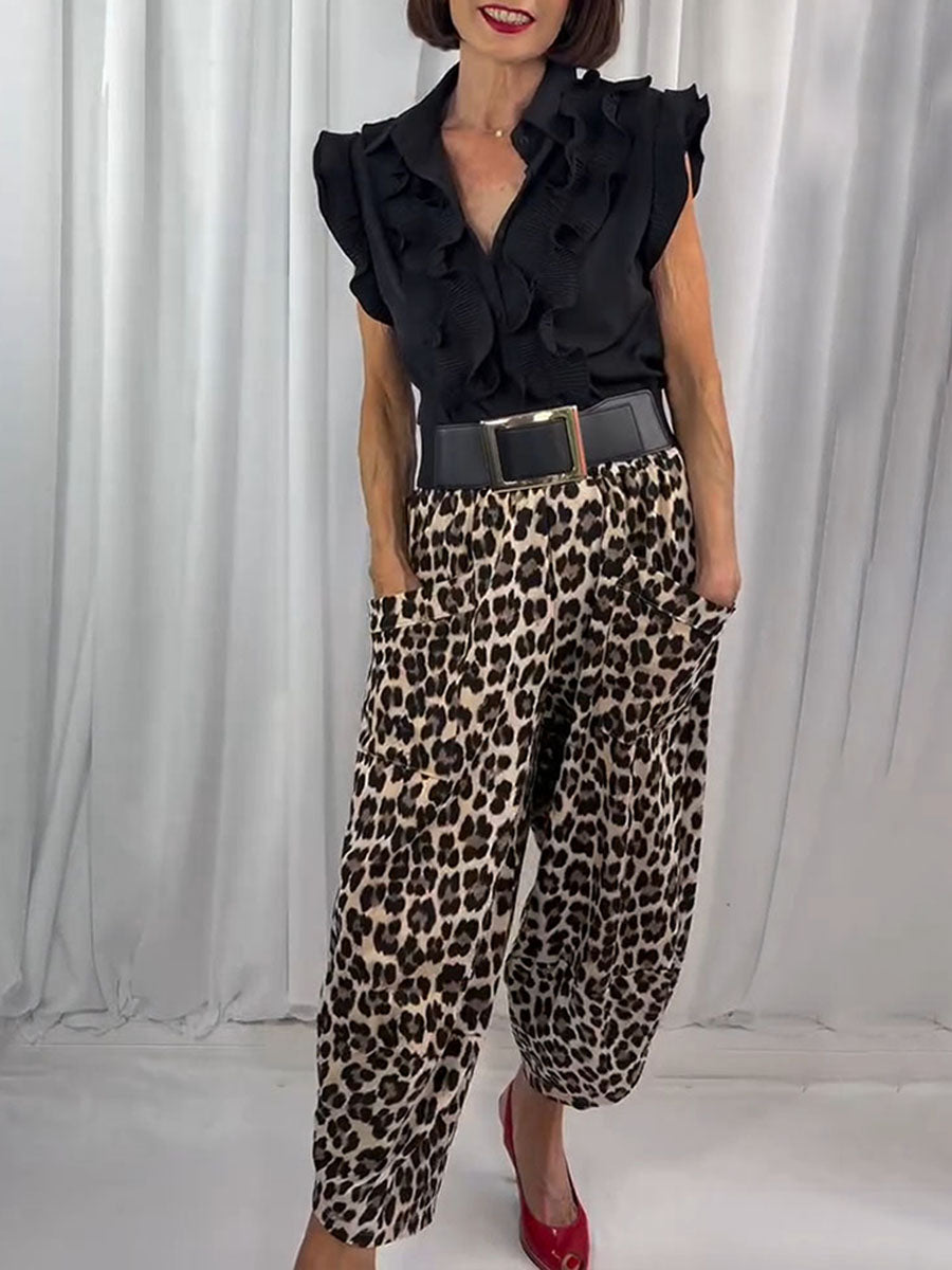 Women's Leopard Print Casual & Comfortable Pants