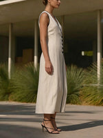 Women's Simple And Elegant Line-detail Dress