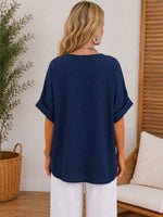 Women's Retro Asymmetric Twist-front Casual Top