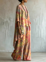 Elegant & Artistic Floral Line-art Two-piece Set