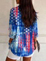 Women's 250th Independence Day Patterns Printed Casual Cotton Shirt