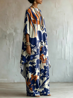 Elegant Artistic Ink-splash Botanical Print Two-piece Set
