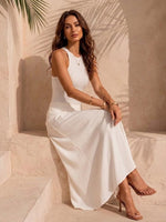 Women's Casual Racerback Top Spliced Dress
