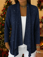 Cardigan in maglia scintillante con orlo irregolare, dallo stile retrò-elegante.