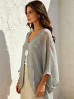 Cozy, Flowy V-neck Cotton Cover-up