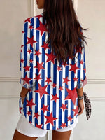 Women's 250th Independence Day Patterns Printed Casual Cotton Shirt