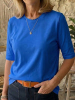 T-shirt comoda e minimalista a mezza manica, 100% cotone.