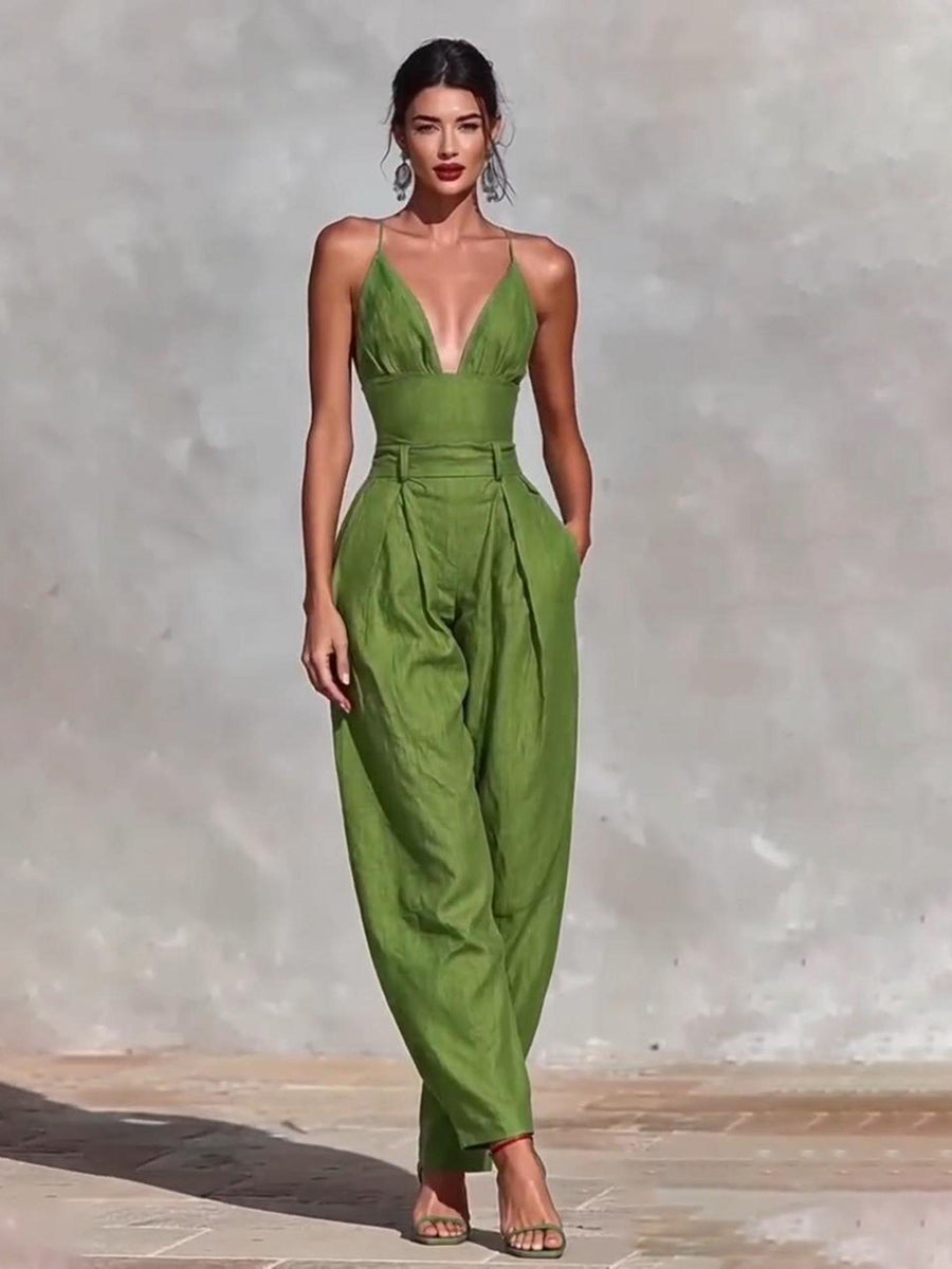 Artistic Cut Sexy Slim-fit Strappy Jumpsuit